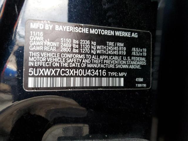 5UXWX7C3XH0U43416 BMW X3 Xdrive35i