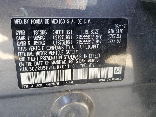 3CZRU5H70JM701110 Honda Hr-v Exl