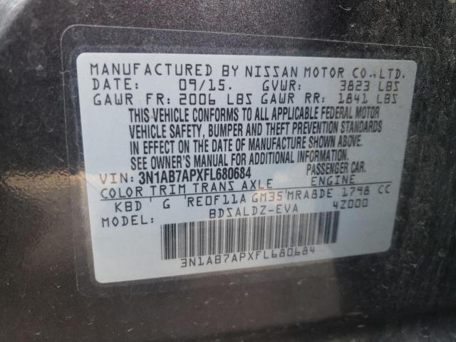 3N1AB7APXFL680684 Nissan SENTRA S