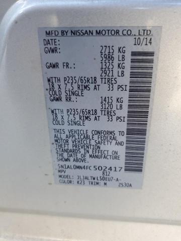 5N1AL0MN4FC502417 Infiniti QX60
