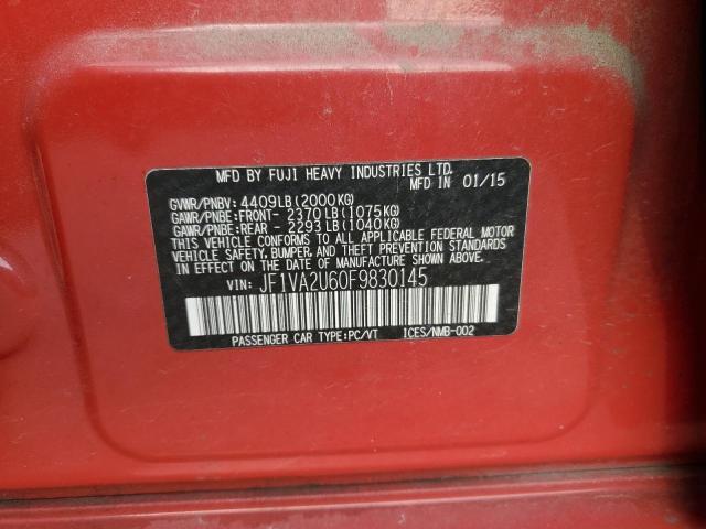 JF1VA2U60F9830145 Subaru Wrx Sti Limited