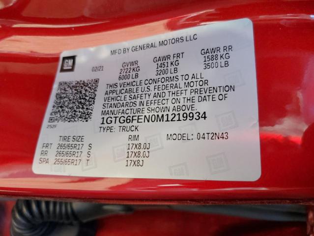 1GTG6FEN0M1219934 GMC Canyon At4