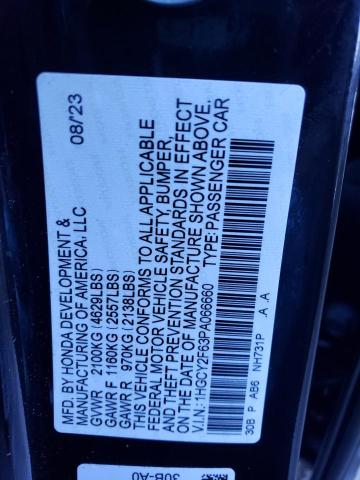 1HGCY2F63PA066660 Honda Accord Hybrid Exl