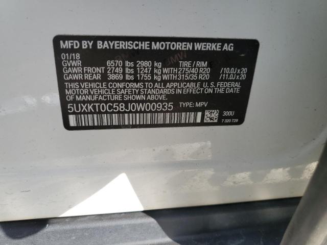 5UXKT0C58J0W00935 BMW X5 Xdr40e