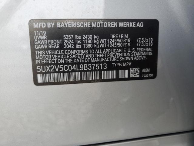 5UX2V5C04L9B37513 BMW X4 Xdrivem40i