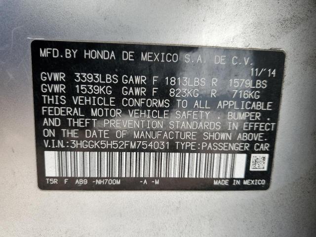 3HGGK5H52FM754031 Honda FIT LX