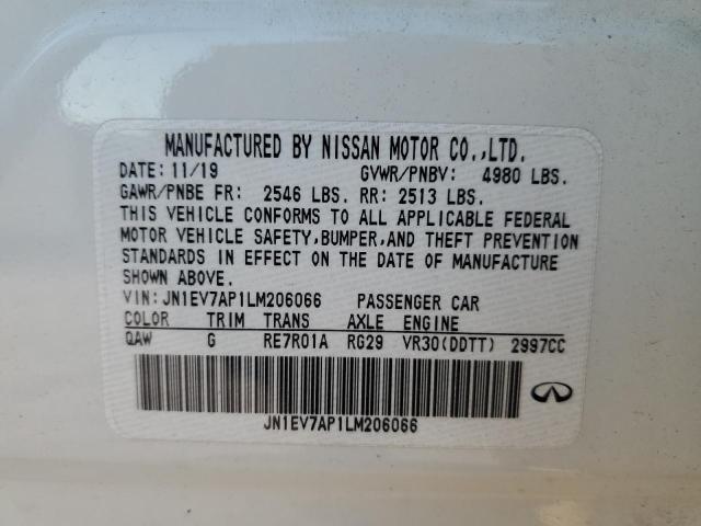JN1EV7AP1LM206066 Infiniti Q50 PURE