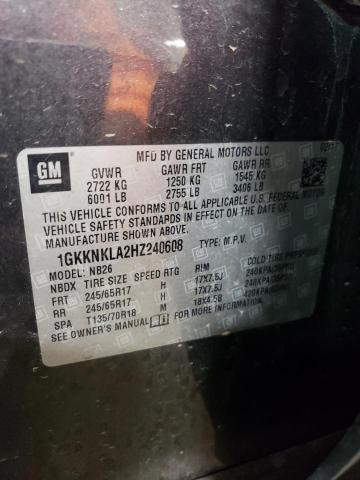 1GKKNKLA2HZ240608 GMC ACADIA SLE