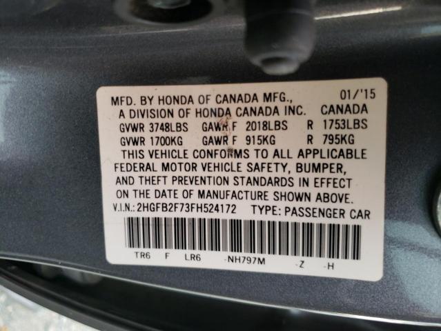2HGFB2F73FH524172 Honda CIVIC SE