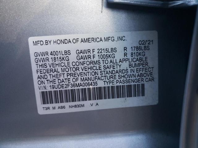 19UDE2F36MA006435 Acura ILX