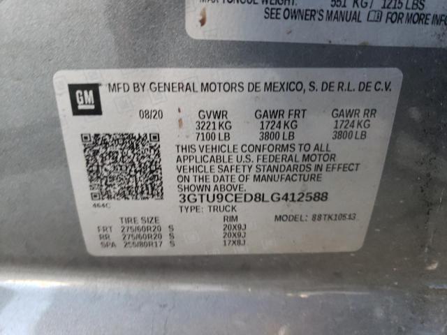 3GTU9CED8LG412588 GMC Sierra K1500 Elevation