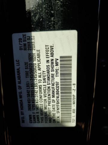 5FNYF6H74LB043297 Honda Pilot Black