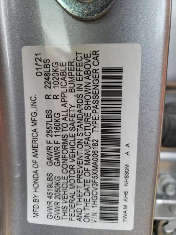 1HGCV3F5XMA006182 Honda Accord Hybrid Exl