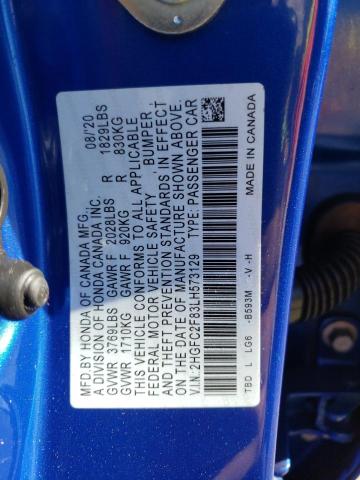 2HGFC2F83LH573129 Honda Civic Sport