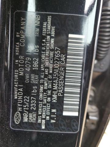 KMHLM4AJ5NU027657 Hyundai Elantra Blue