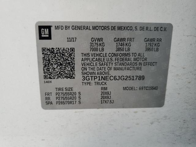 3GTP1NEC6JG251789 GMC Sierra C1500 Slt