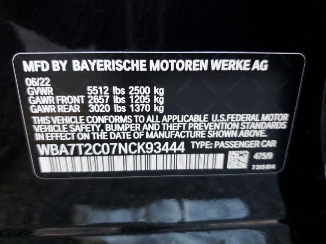 WBA7T2C07NCK93444 BMW 740 I