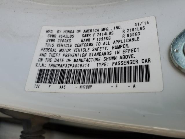 1HGCR6F32FA006314 Honda ACCORD HYBRID