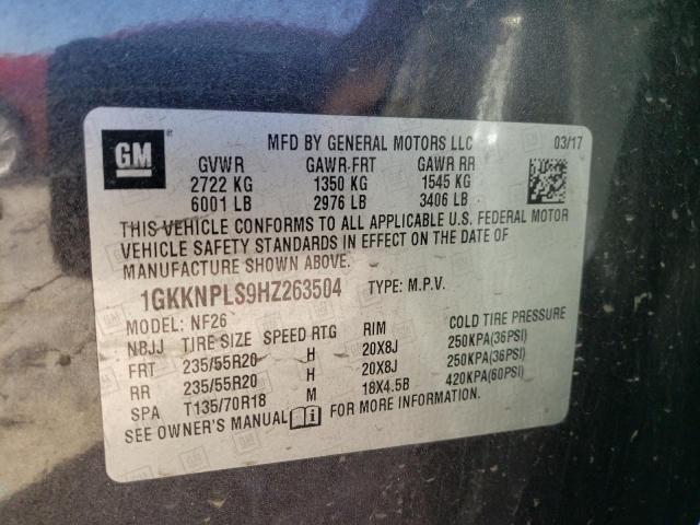 1GKKNPLS9HZ263504 GMC Acadia Denali