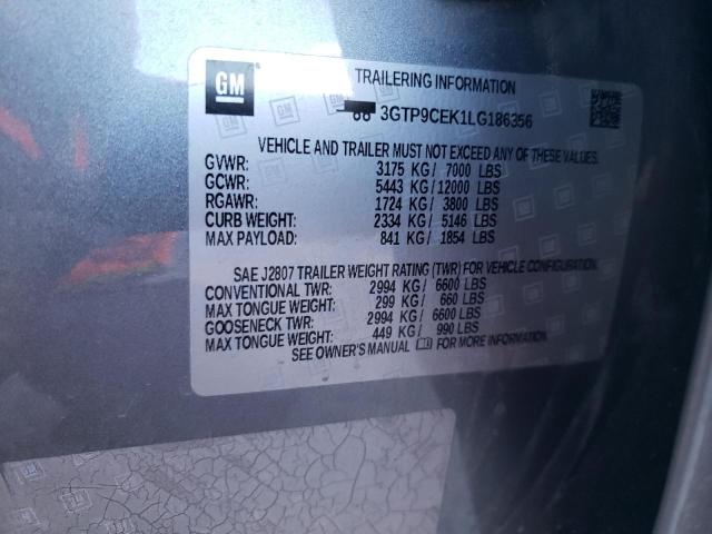 3GTP9CEK1LG186356 GMC Sierra K1500 Elevation