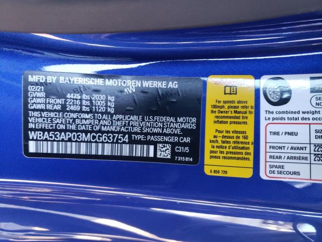 WBA53AP03MCG63754 BMW 430I