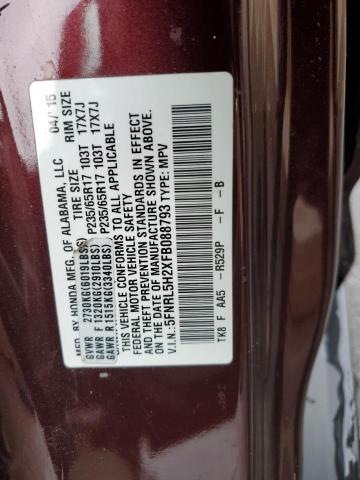 5FNRL5H2XFB088793 Honda ODYSSEY LX