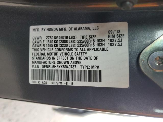 5FNRL6H5XKB040737 Honda ODYSSEY EX