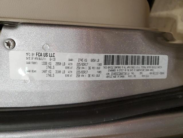 2C4RDGCG9KR730110 Dodge Grand Caravan Sxt