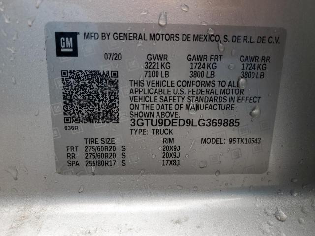 3GTU9DED9LG369885 GMC Sierra K1500 Slt