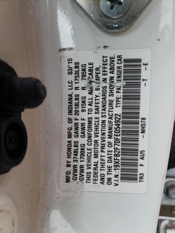 19XFB2F70FE054922 Honda CIVIC SE