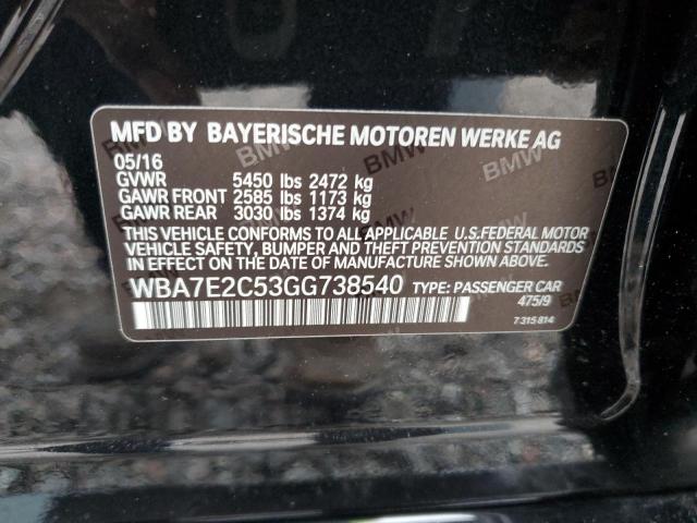 WBA7E2C53GG738540 BMW 740 I
