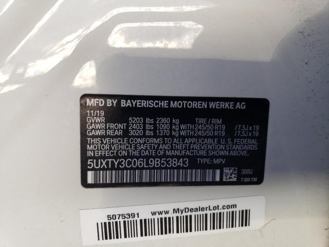 5UXTY3C06L9B53843 BMW X3 Sdrive30i