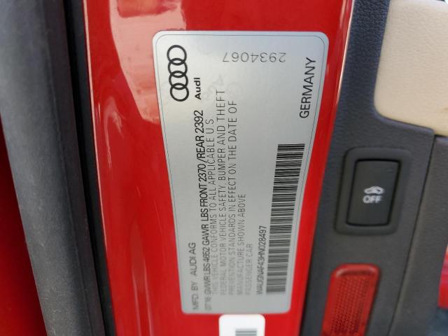 WAUGNAF43HN028497 Audi A4 PREMIUM