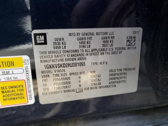 1GKKVSKD2HJ301093 GMC Acadia Limited Slt-2
