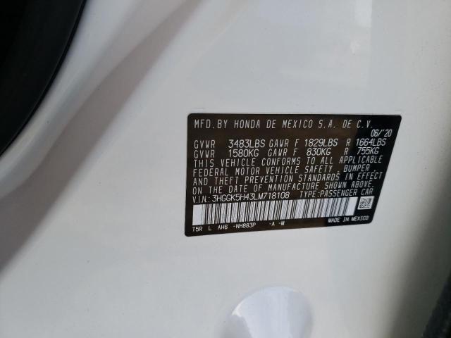 3HGGK5H43LM718108 Honda FIT LX