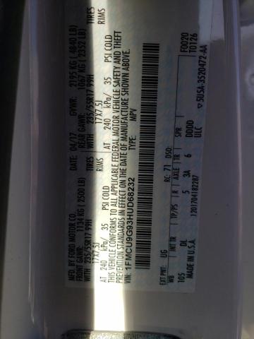 1FMCU9G93HUD68232 Ford ESCAPE SE