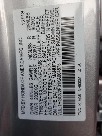 1HGCV2F31KA004875 Honda Accord Sport