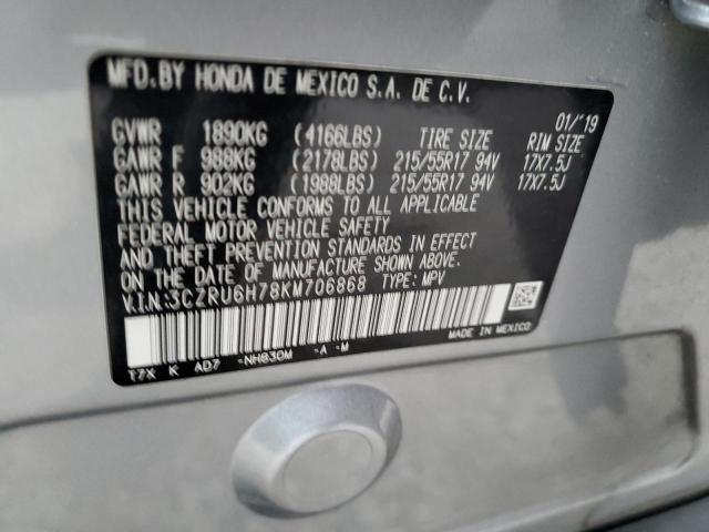 3CZRU6H78KM706868 Honda Hr-v Exl