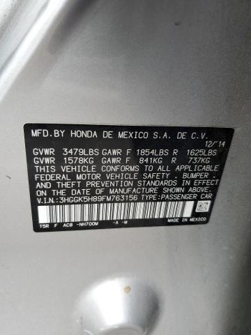 3HGGK5H89FM763156 Honda FIT EX