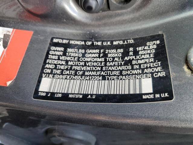 SHHFK7H55JU412204 Honda CIVIC EX