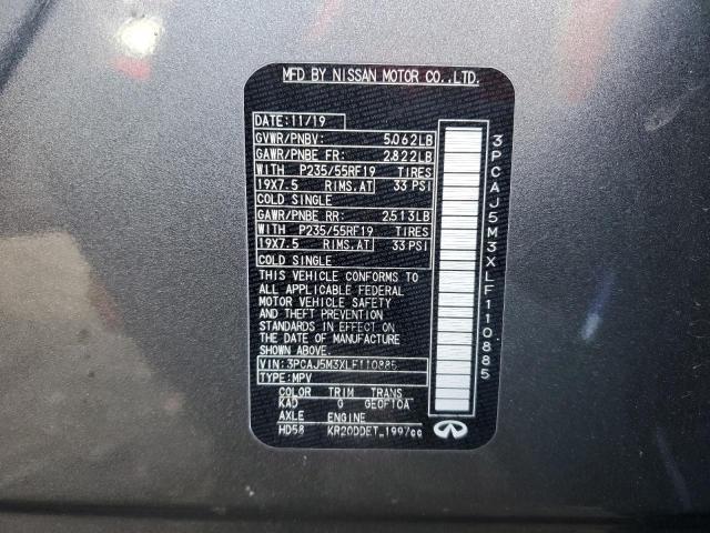 3PCAJ5M3XLF110885 Infiniti Qx50 Pure