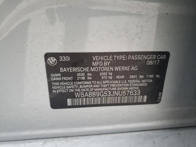 WBA8B9G53JNU57633 BMW 330 I