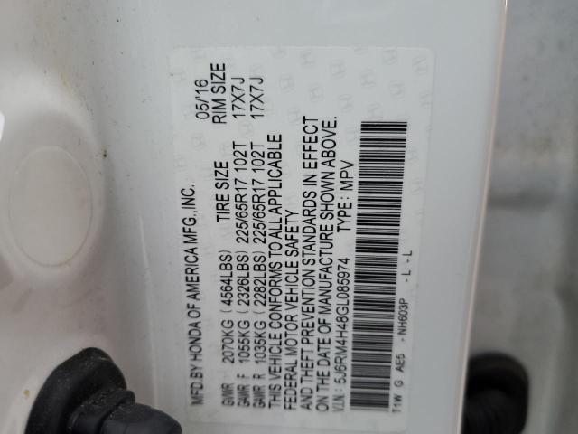 5J6RM4H48GL085974 Honda CR-V SE