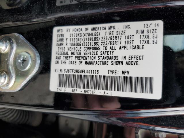 5J6TF3H50FL001115 Honda Crosstour Exl