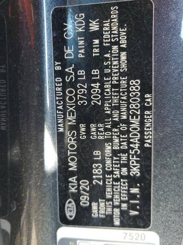 3KPF54AD0ME280388 KIA FORTE EX