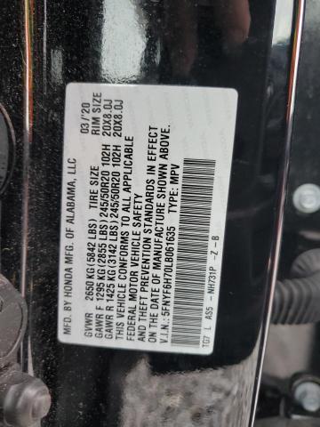 5FNYF6H70LB061635 Honda Pilot Black