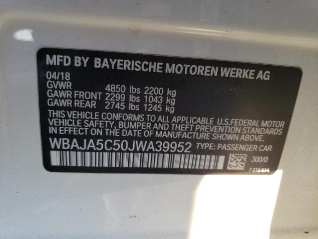 WBAJA5C50JWA39952 BMW 530 I