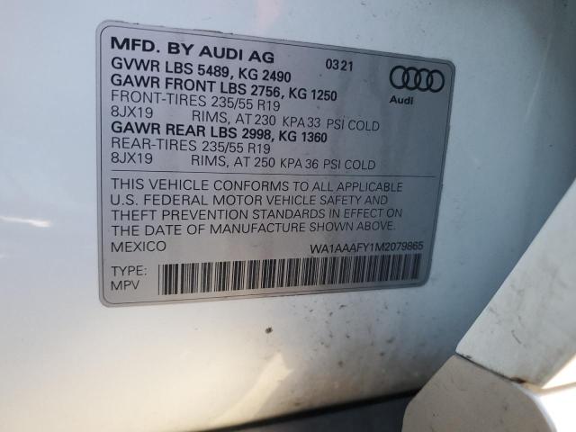 WA1AAAFY1M2079865 Audi Q5 PREMIUM