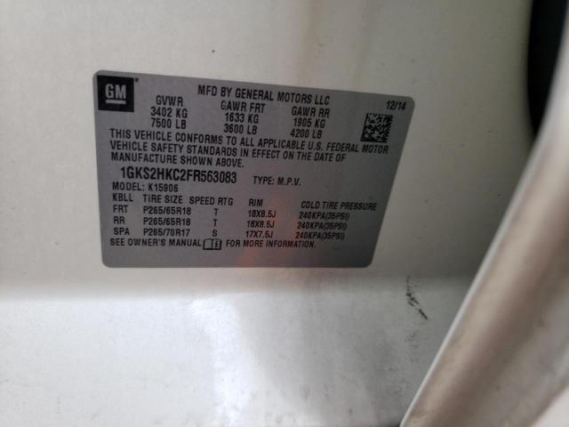 1GKS2HKC2FR563083 GMC Yukon Xl K1500 Slt