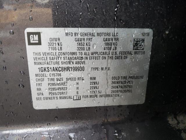 1GKS1AKC8HR199930 GMC YUKON SLE